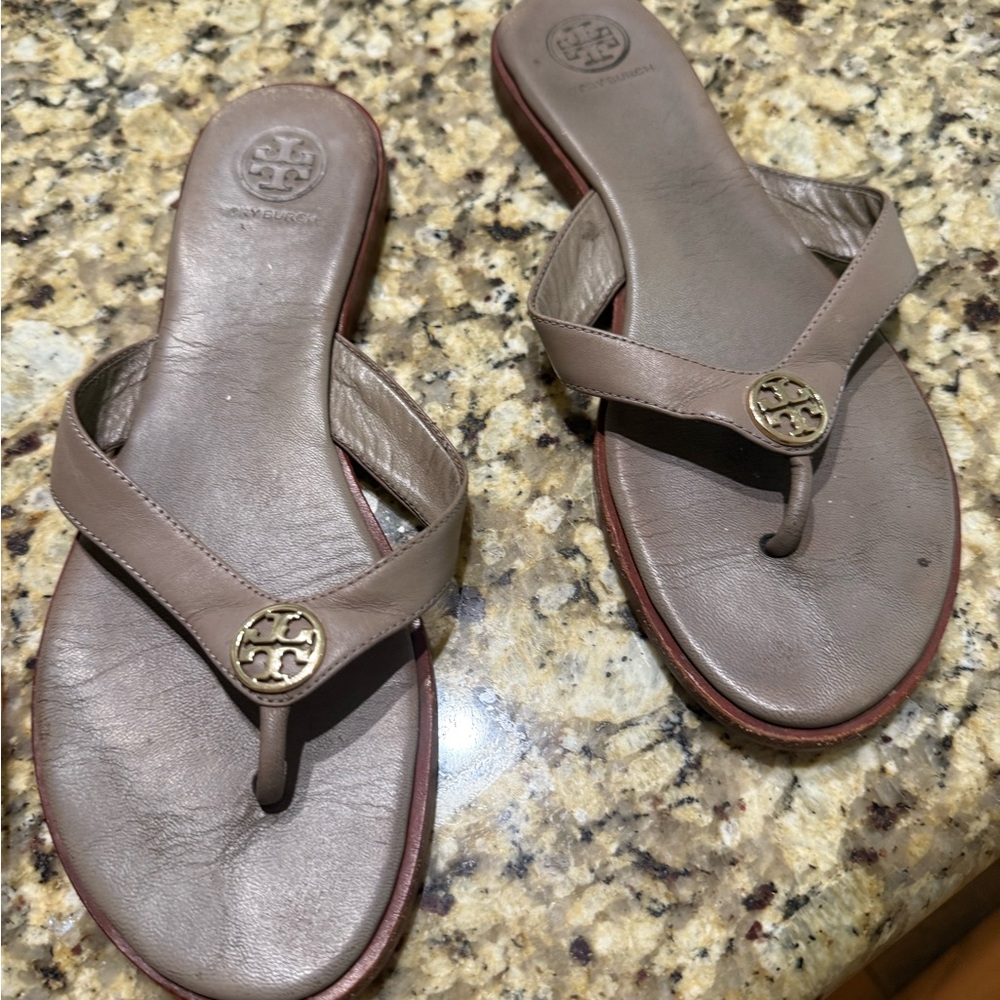 Tory Burch Brown Leather Sandals